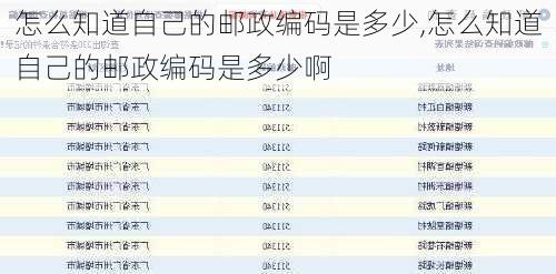 怎么知道自己的邮政编码是多少,怎么知道自己的邮政编码是多少啊