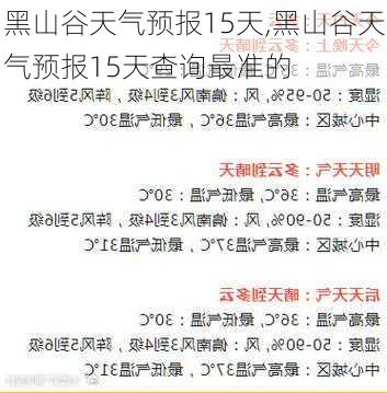 黑山谷天气预报15天,黑山谷天气预报15天查询最准的