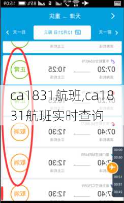 ca1831航班,ca1831航班实时查询