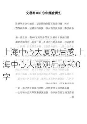 上海中心大厦观后感,上海中心大厦观后感300字