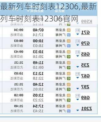 最新列车时刻表12306,最新列车时刻表12306官网