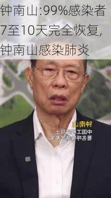 钟南山:99%感染者7至10天完全恢复,钟南山感染肺炎