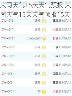 大同天气15天天气预报,大同天气15天天气预报15天