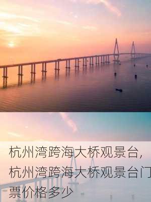 杭州湾跨海大桥观景台,杭州湾跨海大桥观景台门票价格多少