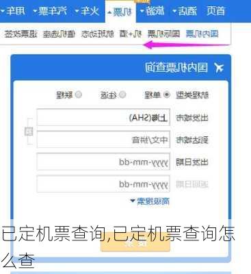 已定机票查询,已定机票查询怎么查