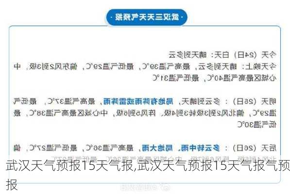 武汉天气预报15天气报,武汉天气预报15天气报气预报