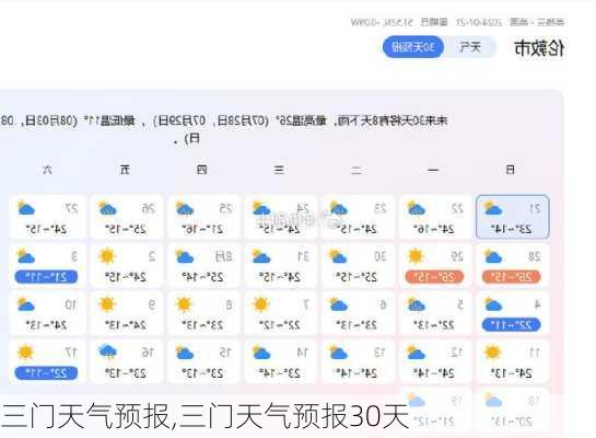 三门天气预报,三门天气预报30天