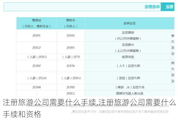 注册旅游公司需要什么手续,注册旅游公司需要什么手续和资格