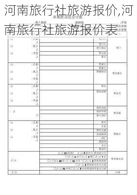 河南旅行社旅游报价,河南旅行社旅游报价表