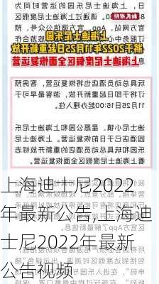 上海迪士尼2022年最新公告,上海迪士尼2022年最新公告视频