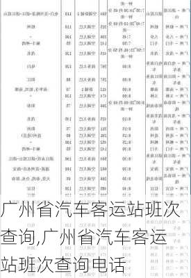 广州省汽车客运站班次查询,广州省汽车客运站班次查询电话