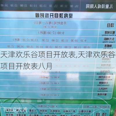 天津欢乐谷项目开放表,天津欢乐谷项目开放表八月