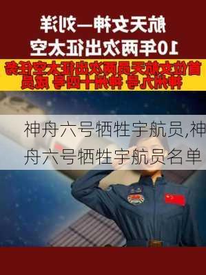 神舟六号牺牲宇航员,神舟六号牺牲宇航员名单