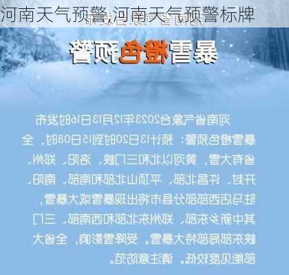 河南天气预警,河南天气预警标牌