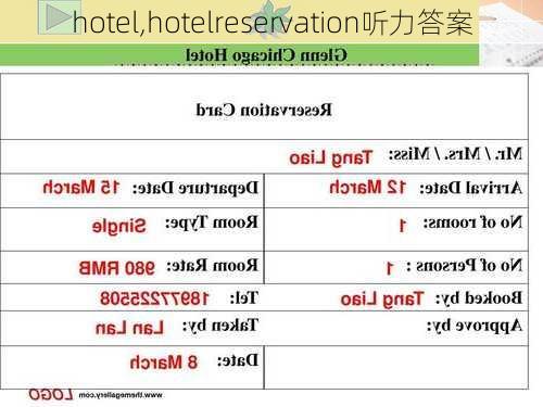 hotel,hotelreservation听力答案