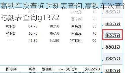 高铁车次查询时刻表查询,高铁车次查询时刻表查询g1372