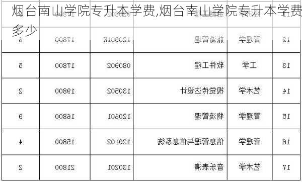 烟台南山学院专升本学费,烟台南山学院专升本学费多少