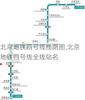 北京地铁四号线线路图,北京地铁四号线全线站名