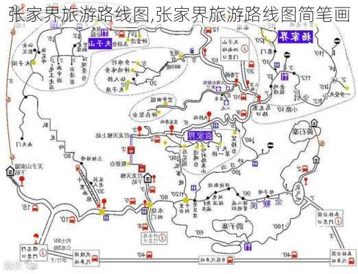 张家界旅游路线图,张家界旅游路线图简笔画