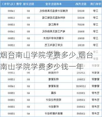 烟台南山学院学费多少,烟台南山学院学费多少钱一年