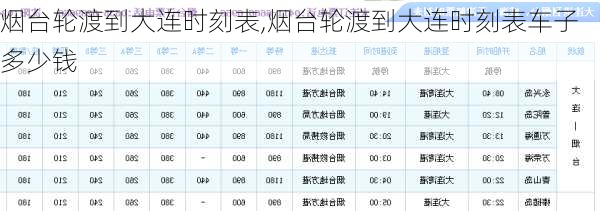 烟台轮渡到大连时刻表,烟台轮渡到大连时刻表车子多少钱