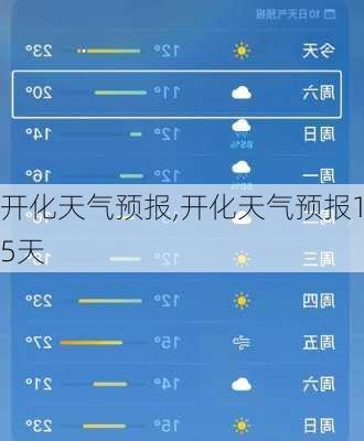 开化天气预报,开化天气预报15天