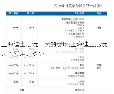 上海迪士尼玩一天的费用,上海迪士尼玩一天的费用是多少