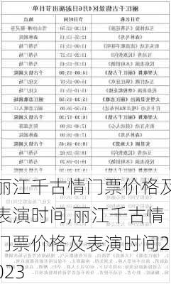 丽江千古情门票价格及表演时间,丽江千古情门票价格及表演时间2023