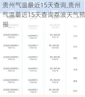 贵州气温最近15天查询,贵州气温最近15天查询荔波天气预报