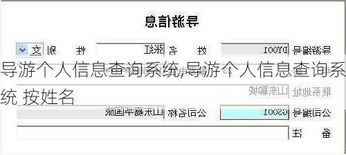 导游个人信息查询系统,导游个人信息查询系统 按姓名