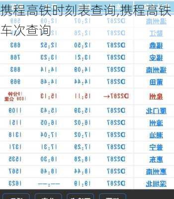 携程高铁时刻表查询,携程高铁车次查询