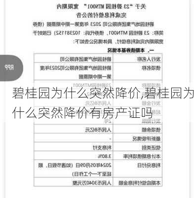 碧桂园为什么突然降价,碧桂园为什么突然降价有房产证吗