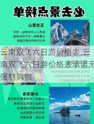 云南双飞六日游价格表,云南双飞六日游价格表承诺无强制购物