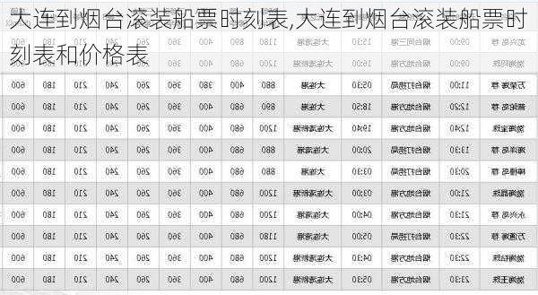 大连到烟台滚装船票时刻表,大连到烟台滚装船票时刻表和价格表