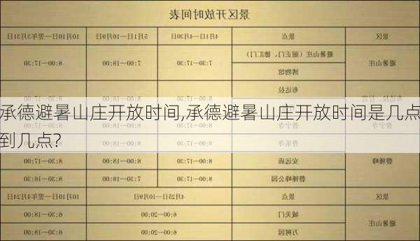 承德避暑山庄开放时间,承德避暑山庄开放时间是几点到几点?