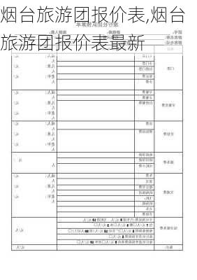 烟台旅游团报价表,烟台旅游团报价表最新