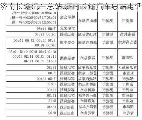 济南长途汽车总站,济南长途汽车总站电话