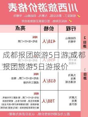 成都报团旅游5日游,成都报团旅游5日游报价