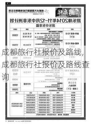 成都旅行社报价及路线,成都旅行社报价及路线查询