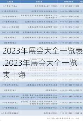 2023年展会大全一览表,2023年展会大全一览表上海