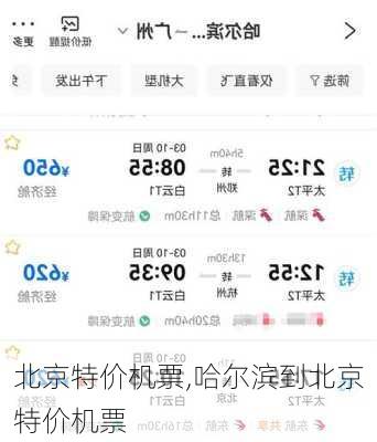 北京特价机票,哈尔滨到北京特价机票