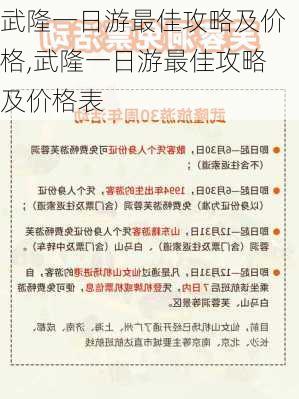 武隆一日游最佳攻略及价格,武隆一日游最佳攻略及价格表