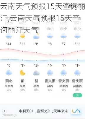 云南天气预报15天查询丽江,云南天气预报15天查询丽江天气