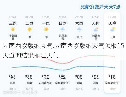 云南西双版纳天气,云南西双版纳天气预报15天查询结果丽江天气