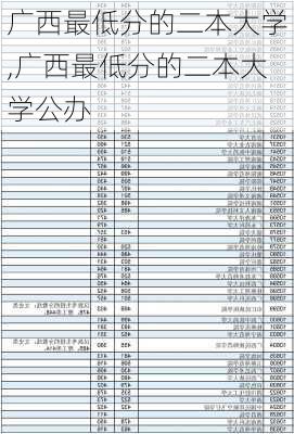 广西最低分的二本大学,广西最低分的二本大学公办