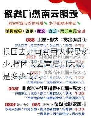 报团去云南费用大概是多少,报团去云南费用大概是多少钱啊