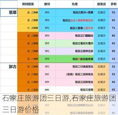 石家庄旅游团三日游,石家庄旅游团三日游价格