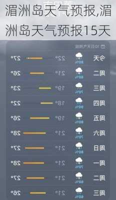 湄洲岛天气预报,湄洲岛天气预报15天