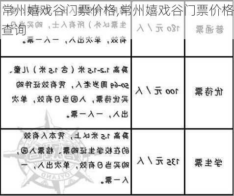 常州嬉戏谷门票价格,常州嬉戏谷门票价格查询