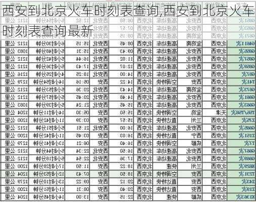 西安到北京火车时刻表查询,西安到北京火车时刻表查询最新